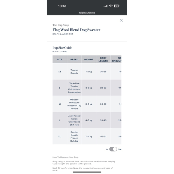 Ralph Lauren Pet Flag Wool-Blend Dog Sweater - Picture 3 of 12